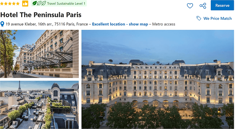 Hotel The Peninsula Paris