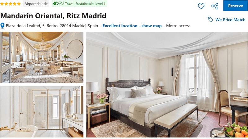 Mandarin Oriental, Ritz Madrid
