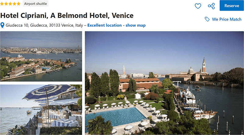 Cipriani, A Belmond Hotel, Venice