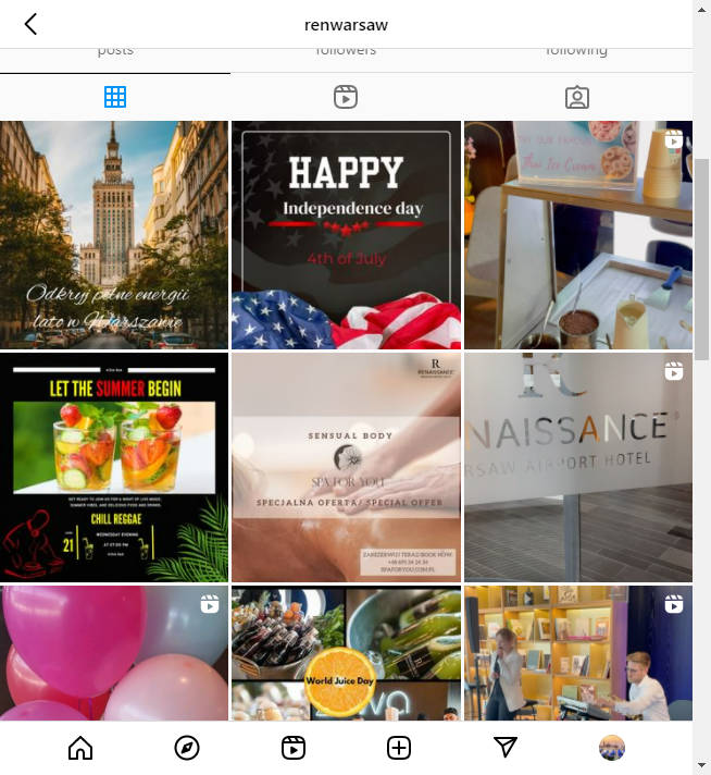 Instagram Hotel Account